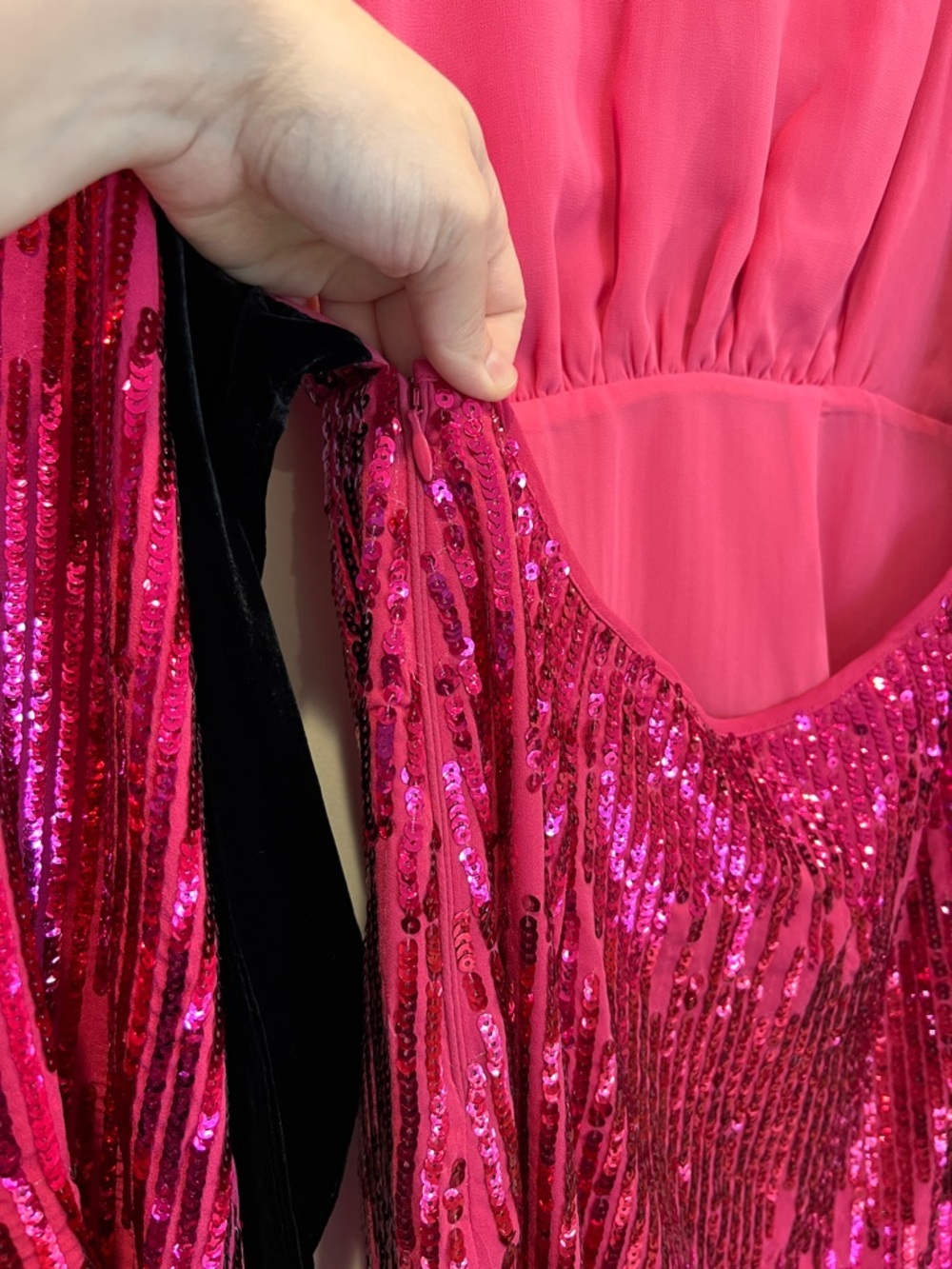 NEW NWT RIXO Pink Sequinned Lara Mini Dress - Picture 7 of 11